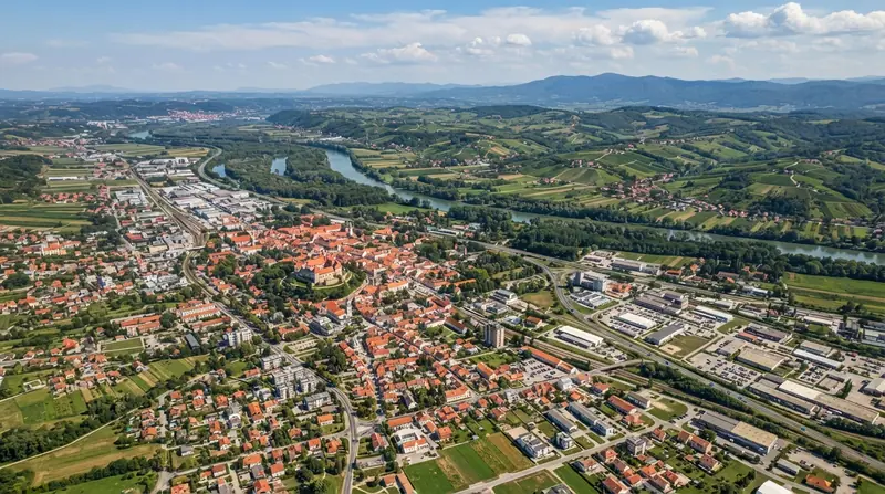 Pogled iz vazduha na region Kontinentalna Hrvatska, Hrvatska — kombi prevoz iz Srbije do Kontinentalne Hrvatske